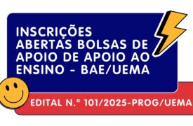 Estão abertas as inscrições para o seletivo do Programa de Bolsa de Apoio ao Ensino