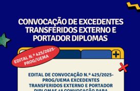 Uema convoca candidatos excedentes para matrícula de Transferência Externa e Portador de Diploma
